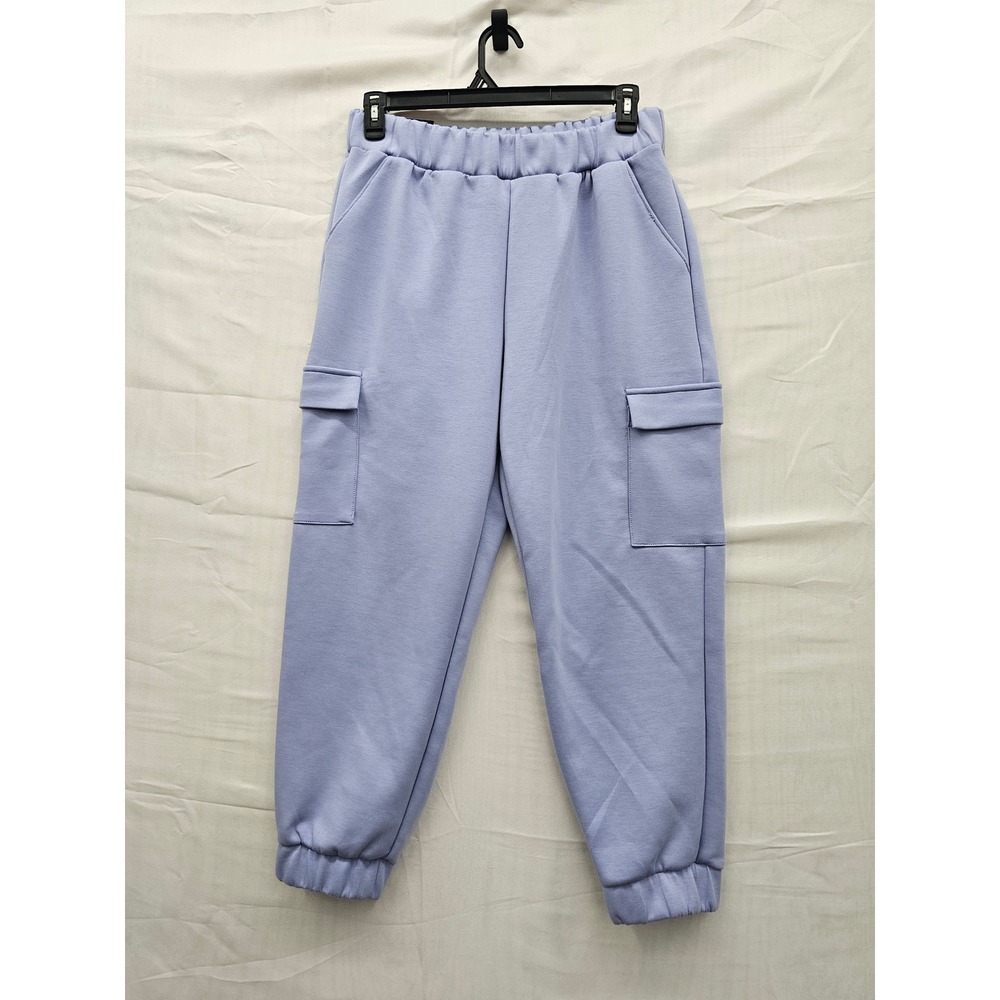 Express Womens Cargo Jogger Pants Purple Poly Blend Athletic Casual Size Large